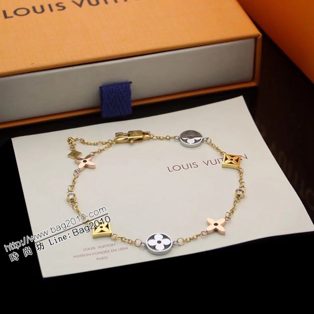 Louis Vuitton新款飾品 路易威登多花三色手鏈 LV女款手鏈  lv間色手鏈  zglv1879